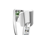 Platinum Fancy Green Emerald Cut Solitaire Tension-Set Diamond Split Shank Ring_11