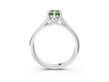 Platinum Fancy Green Emerald  Solitaire Engagement Ring with Six-Prong Setting and Classic Band 4