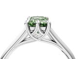 Platinum Fancy Green Emerald  Solitaire Engagement Ring with Six-Prong Setting and Classic Band 5