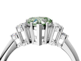 Platinum Fancy Green Heart Cut Cut Diamond Cluster Ring with Solitaire Band and Four-Prong Setting_35