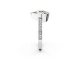 Platinum Fancy Green Heart Cut-Cut Diamond Halo Engagement Ring with Pave Band and Prong Setting_14