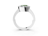 Platinum Fancy Green Heart Cut-Cut Diamond Halo Engagement Ring with Pave Band and Prong Setting_15