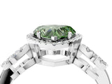 Platinum Fancy Green Heart Cut Cut Halo Diamond Infinity Band with Four-Prong Setting_16