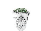 Platinum Fancy Green Heart Cut Cut Halo Diamond Infinity Band with Four-Prong Setting_17