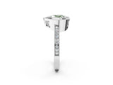 Platinum Fancy Green Heart Cut Cut Halo Pavé Diamond Ring_14
