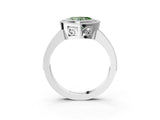 Platinum Fancy Green Heart Cut Cut Halo Pavé Diamond Ring_15