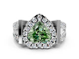 Platinum Fancy Green Heart Cut Cut Halo Split Shank Prong Set Ring_12