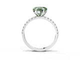 Platinum Fancy Green Heart Cut Diamond Brilliant Solitaire Ring with Pavé Band and Four-Prong Setting_40