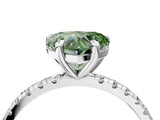 Platinum Fancy Green Heart Cut Diamond Brilliant Solitaire Ring with Pavé Band and Four-Prong Setting_41