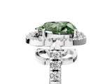 Platinum Fancy Green Heart Cut Diamond Floral Halo Split Shank Prong Setting Ring_29