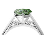 Platinum Fancy Green Heart Cut Diamond Solitaire Engagement Ring with Cathedral Setting and Four-Prong Mount_16
