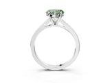 Platinum Fancy Green Heart Cut Diamond Solitaire Ring with Pavé Band and Prong Setting_15