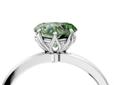 Platinum Fancy Green Heart Cut Diamond Solitaire Ring with Thin Band and Prong Setting_4