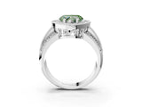 Platinum Fancy Green Heart Cut Halo Diamond Engagement Ring with Pave Split Shank and Four-Prong Setting_9