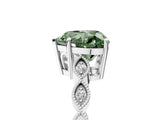Platinum Fancy Green Heart Cut Solitaire Diamond Ring with Infinity Twist Band and Four-Prong Setting_11