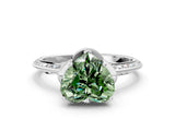 Platinum Fancy Green Heart Cut Solitaire Split Shank Pave Diamond Engagement Ring with Four-Prong Setting_84
