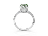 Platinum Fancy Green Heart Cut Solitaire Split Shank Pave Diamond Engagement Ring with Four-Prong Setting_9