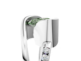 Platinum Fancy Green Heart Cut Solitaire Tension-Set Diamond Split Shank Ring_35