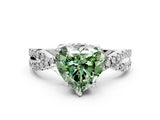 Platinum Fancy Green Heart Cut Solitaire Twist Pave Diamond Engagement Ring with Prong Setting_42