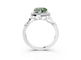 Platinum Fancy Green Heart  Halo Diamond Engagement Ring with Twisted Band and Four-Prong Setting 5
