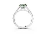Platinum Fancy Green Heart  Solitaire Engagement Ring with Four-Prong Setting and Classic Band 3