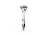 Platinum Fancy Green Heart  Solitaire Engagement Ring with Six-Prong Setting and Classic Band 3