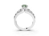 Platinum Fancy Green Marquise  Brilliant Solitaire with Side Stones on a Pave Band and Four-Prong Setting_15