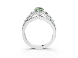 Platinum Fancy Green Marquise Cut Brilliant Diamond Pavé Band with Six-Prong Setting_27