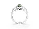 Platinum Fancy Green Marquise Cut Cut Halo Diamond Infinity Band with Four-Prong Setting_15