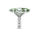 Platinum Fancy Green Marquise Cut Diamond Brilliant Solitaire Ring with Pavé Band and Four-Prong Setting_41