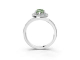Platinum Fancy Green Marquise Cut Diamond Double Halo Ring with Split Shank and Four-Prong Setting_9
