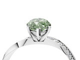 Platinum Fancy Green Marquise Cut Diamond Engagement Ring with Side Stone Accents and Four-Prong Setting_40