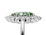 Platinum Fancy Green Marquise Cut Diamond Floral Double Halo Engagement Ring with Prong Setting_36