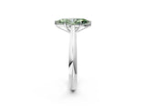 Platinum Fancy Green Marquise Cut Diamond Solitaire Engagement Ring with Cathedral Setting and Four-Prong Mount_14