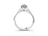 Platinum Fancy Green Marquise Cut Diamond Solitaire Engagement Ring with Cathedral Setting and Four-Prong Mount_15