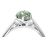 Platinum Fancy Green Marquise Cut Diamond Solitaire Engagement Ring with Cathedral Setting and Four-Prong Mount_16