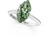 Platinum Fancy Green Marquise Cut Diamond Solitaire Engagement Ring with Classic Band and Four-Prong Setting_13