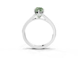 Platinum Fancy Green Marquise Cut Diamond Solitaire Ring with Pavé Band and Prong Setting_15