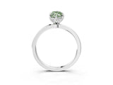 Platinum Fancy Green Marquise Cut Diamond Solitaire Ring with Thin Band and Prong Setting_3