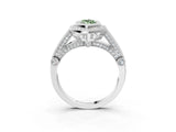 Platinum Fancy Green Marquise Cut Halo Diamond Split Shank Pave Ring_15