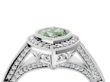 Platinum Fancy Green Marquise Cut Halo Diamond Split Shank Pave Ring_16