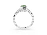 Platinum Fancy Green Marquise Cut Solitaire Diamond Ring with Infinity Twist Band and Four-Prong Setting_39