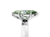 Platinum Fancy Green Marquise  Cut Solitaire Engagement Ring with Flat Band and Four-Prong Setting