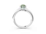 Platinum Fancy Green Marquise  Cut Solitaire Engagement Ring with Tapered Band and Four-Prong Setting 4