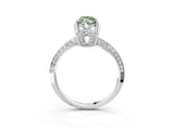 Platinum Fancy Green Marquise Cut Solitaire Split Shank Pave Diamond Engagement Ring with Four-Prong Setting_15