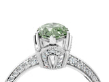 Platinum Fancy Green Marquise Cut Solitaire Split Shank Pave Diamond Engagement Ring with Four-Prong Setting_64
