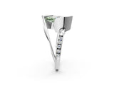 Platinum Fancy Green Marquise Cut Solitaire Tension-Set Diamond Split Shank Ring_8