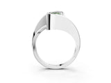 Platinum Fancy Green Marquise Cut Solitaire Tension-Set Diamond Split Shank Ring_9