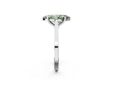 Platinum Fancy Green Marquise  Solitaire Diamond Ring with Four-Prong Setting and Tapered Band 3