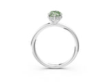Platinum Fancy Green Marquise  Solitaire Diamond Ring with a Classic Band and Four-Prong Setting 3